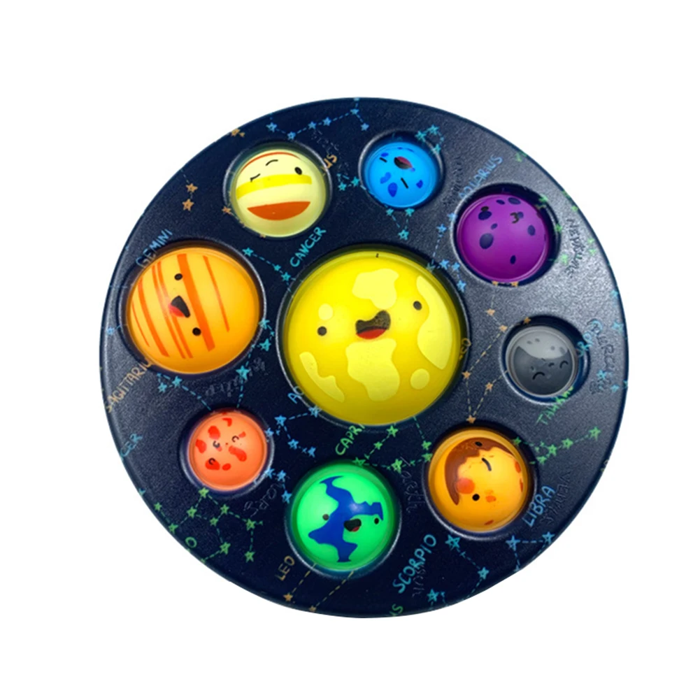 Planets Finger Squeeze Bubble Sensory Toys Adult Stress Relief Antistress Board Fingertip Fidget Educational Toy for Kid | Игрушки и
