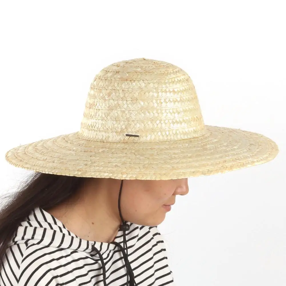 Соломенная шляпа козырек ручная вязка маленькая деревенская соломенная большая
