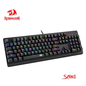 Механическая игровая клавиатура Redragon SANI K581 RGB USB, синий переключатель со светодиодной подсветкой, 104 ключа, проводная, для ПК, компьютерных игр, для России, США