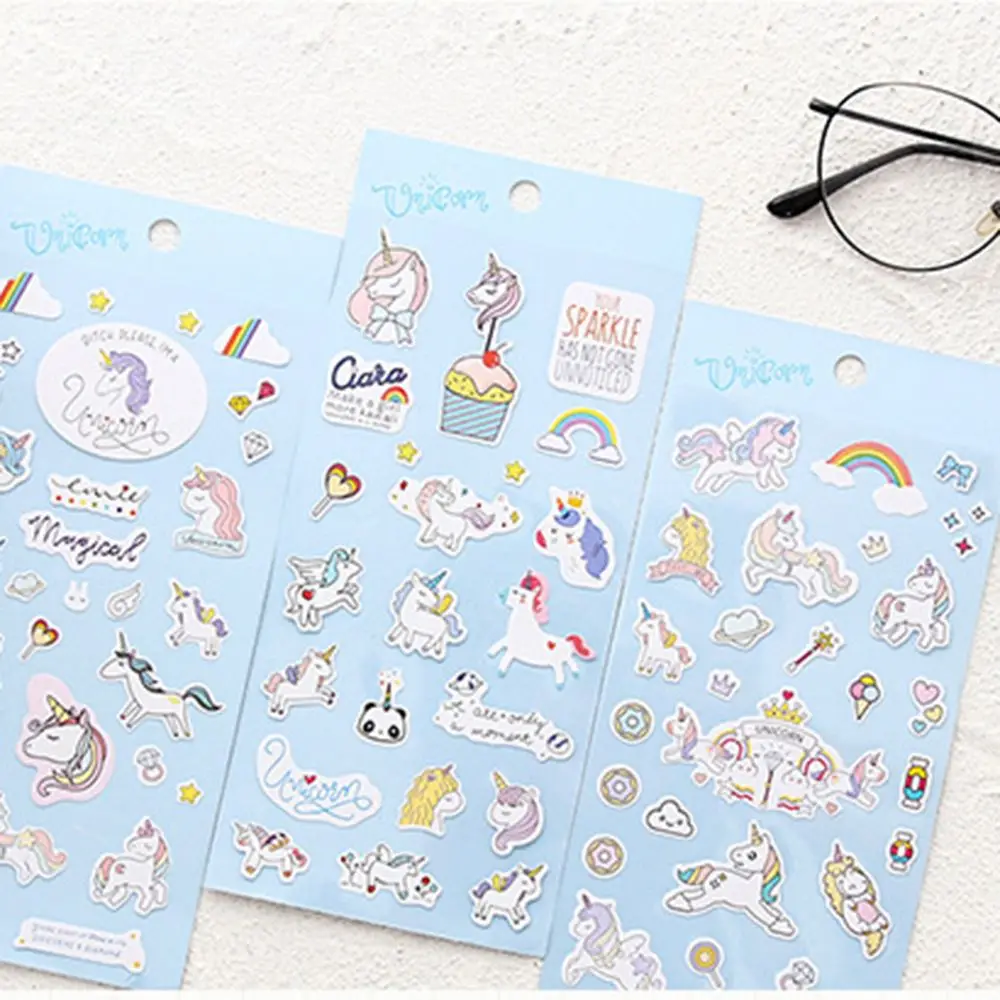 Новинка 1 лист креативный милый Единорог мини бумажные наклейки украшения DIY Ablum