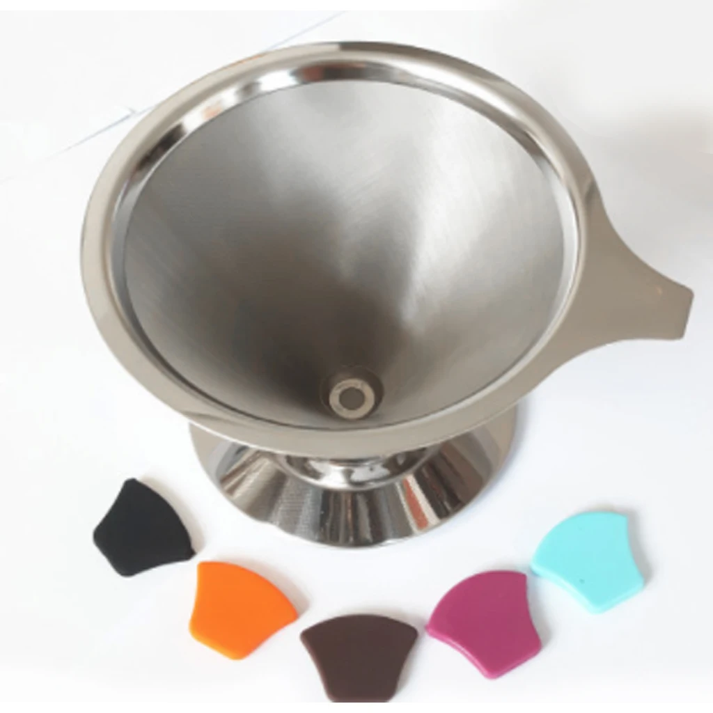 Многоразовый двухслойный держатель фильтра для кофе из нержавеющей стали