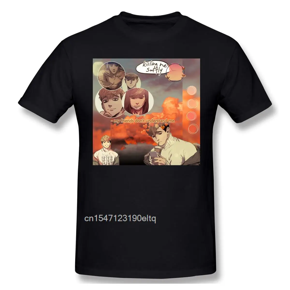 

T Shirts Men Cool Man T-shirt Tops 100% Cotton killing stalking manga Pure Cotton Tees