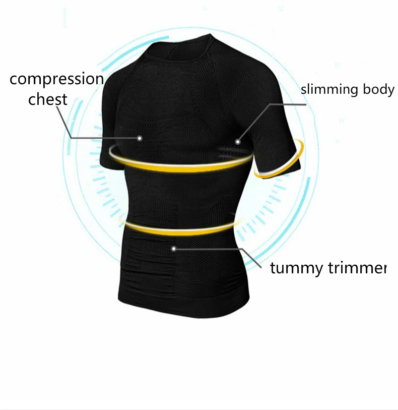 Утягивающие мужские Шейперы компрессионный корсет контроль груди топы триммер