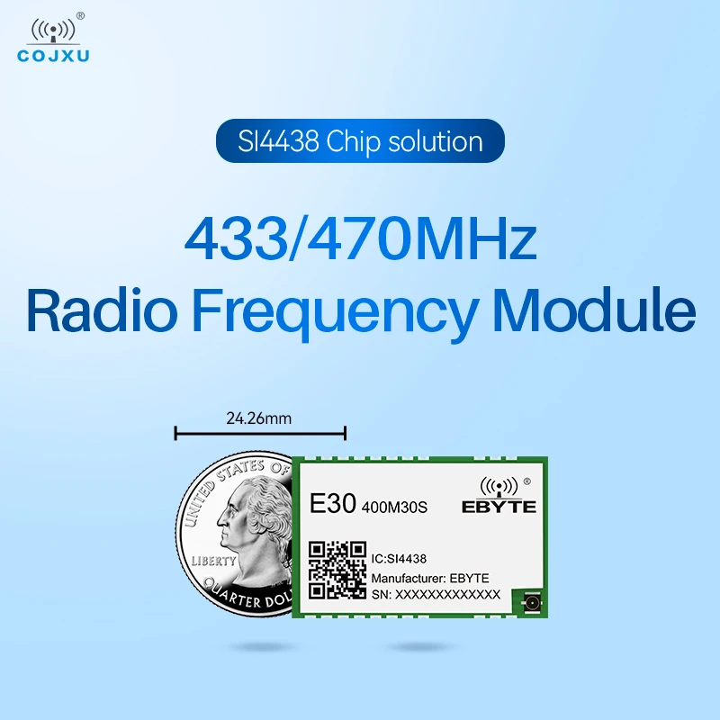 

COJXU SI4438 RF Chip SPI SMD, металлический модуль, полудуплексная Прозрачная передача, высокая чувствительность, низкая мощность