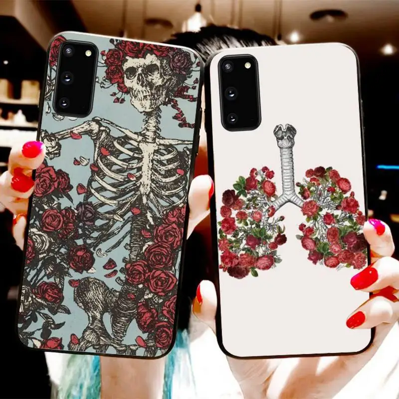

Art Beautiful Tumblr New Aesthetic Skull Floar Phone Case For Samsung S20 S10 S21 S30 Plus S9 S10PLUS S20FE S21ULTRA