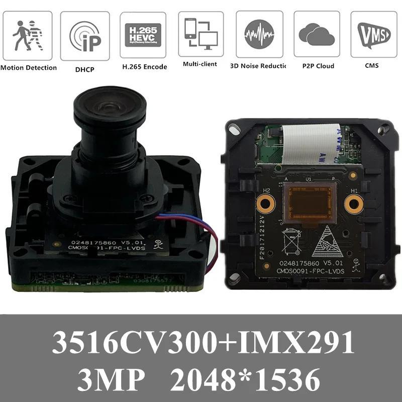 4 шт. StarLight Sony IMX291 + 3516C 3.0MP 2048*1546 H.265 объектив рыбий глаз IP камера модуль Плата Onvif CMS