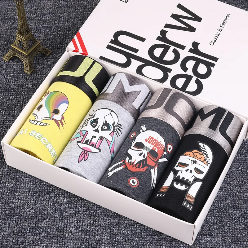 

4pcs Women Cotton Cartoon Boyshort Panties for Tomboy Trans Lesbian FTM Shorts Boxer Briefs Safety Sprots Underwear Cuecas