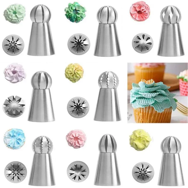 

1PC Stainless Steel Ball Shape Icing Piping Nozzles Fondant Cream Pastry Tips Cake Decorating Tools Kitchen Baking Accessories