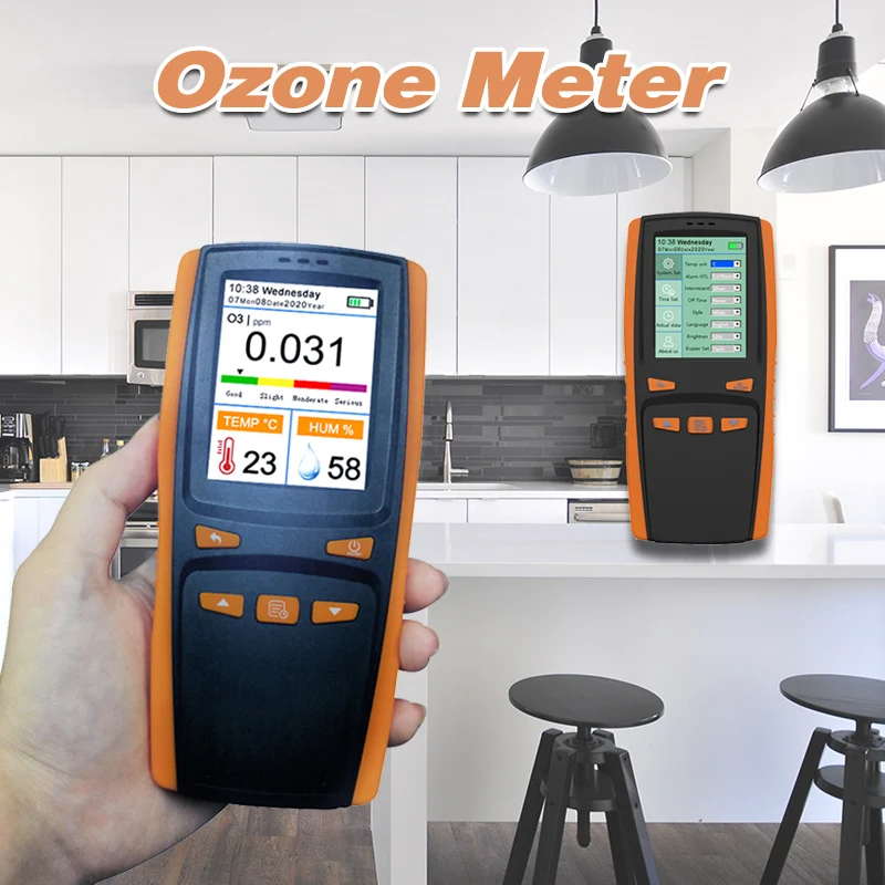 Analisador de Ozônio Medidor de Ozônio Detector de Gás Medidor de Ozônio para a Qualidade do ar Monitor de Poluição Temperatura e Umidade Sensor Inteligente para Qualidade do ar o3 a