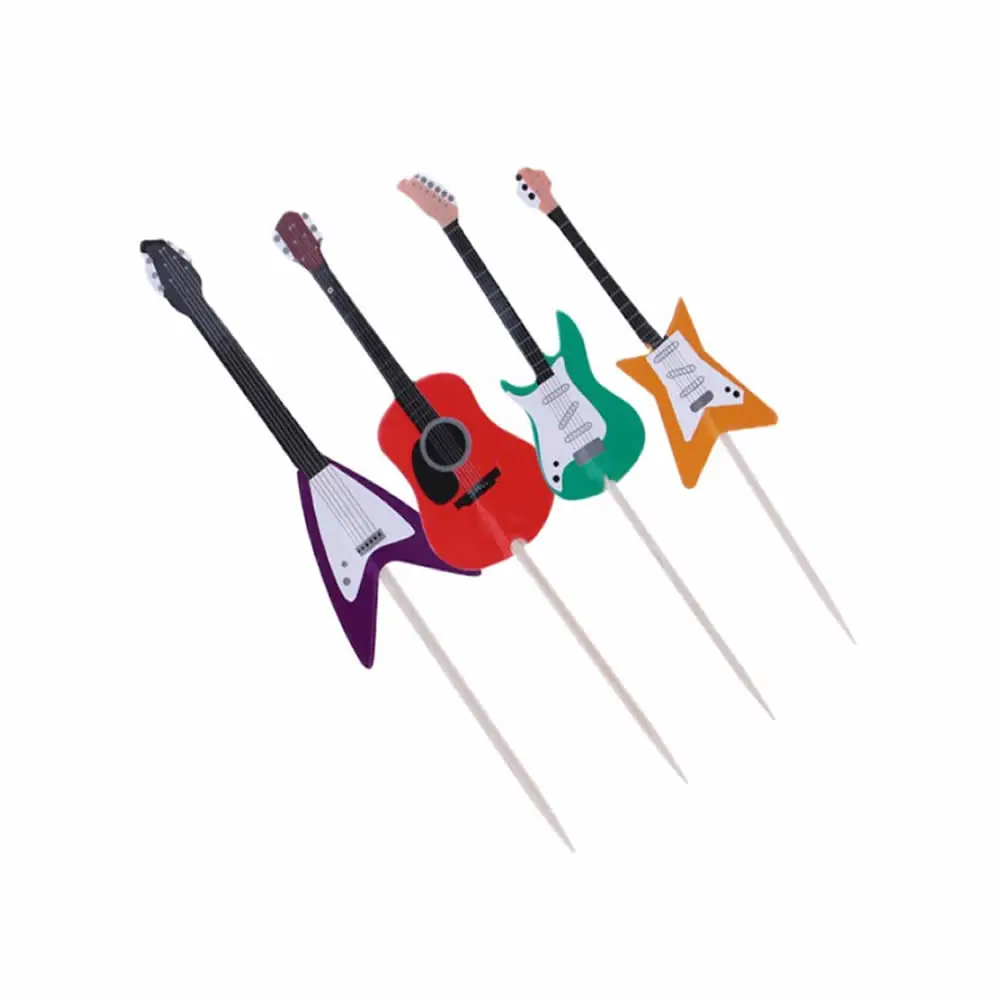 24 шт. гитарный музыкальный Топпер для торта с зубочисткой кексов на день рождения