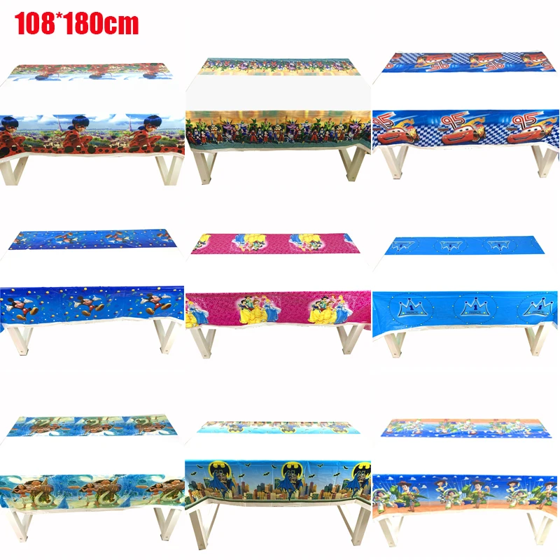 

Cartoon Party Supplies Tablecloth For Kids Disposable Tablecloth 108*180cm Frozen Minnie Unicorn Birthday Festival Decoration