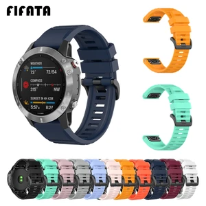Ремешок для наручных часов FIFATA, силиконовый, быстросъемный, для Garmin Fenix6 5, 3, 6X, 5X, 5 Plus, 5X Plus, 6X Pro