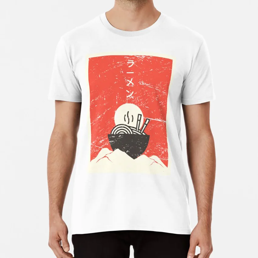 Винтажная футболка с японским аниме раменом японская Японская еда nippon weeaboo otaku neet