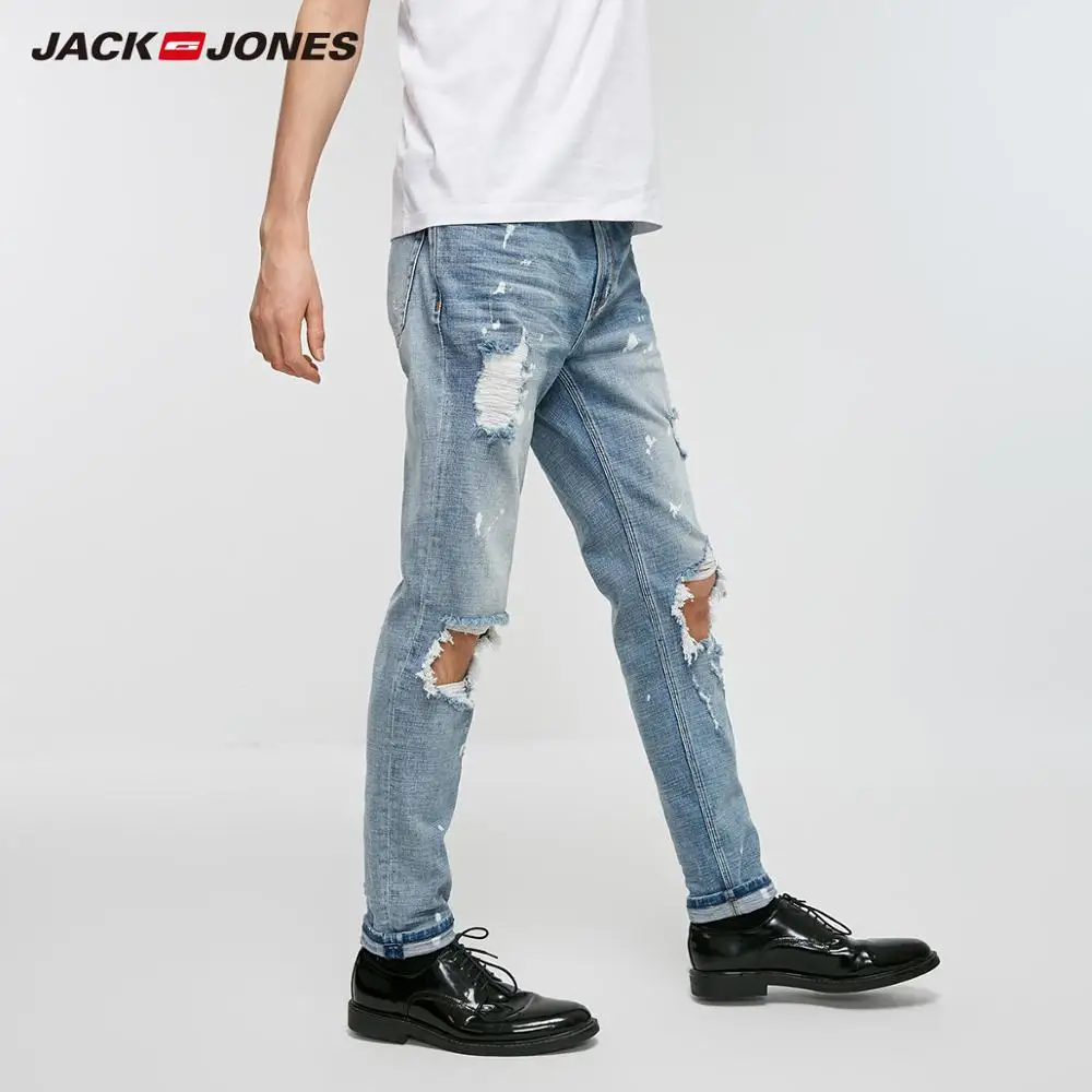Мужские рваные джинсы с краской Jack Jones уличная одежда | 219132600 Мужская