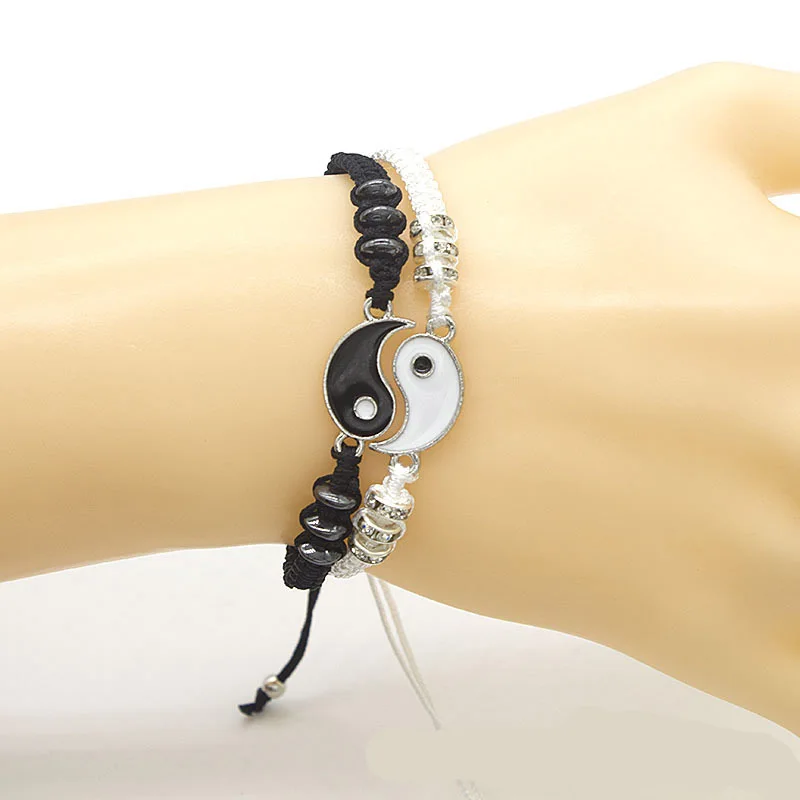 Браслеты для пар Tai Chi женщин и мужчин браслеты с подвесками Инь Янь подвески