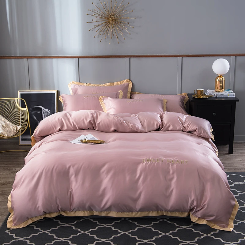 Light Purple Домашний текстиль, комплекты постельного белья для взрослых, Комплект постельного белья, белый, черный, пододеяльник, одеяло - Цвет: Light Purple