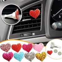 1pcs creative shiny love shape car perfume aromatherapy car air conditioning vent decoration perfume clip diffuser car styling