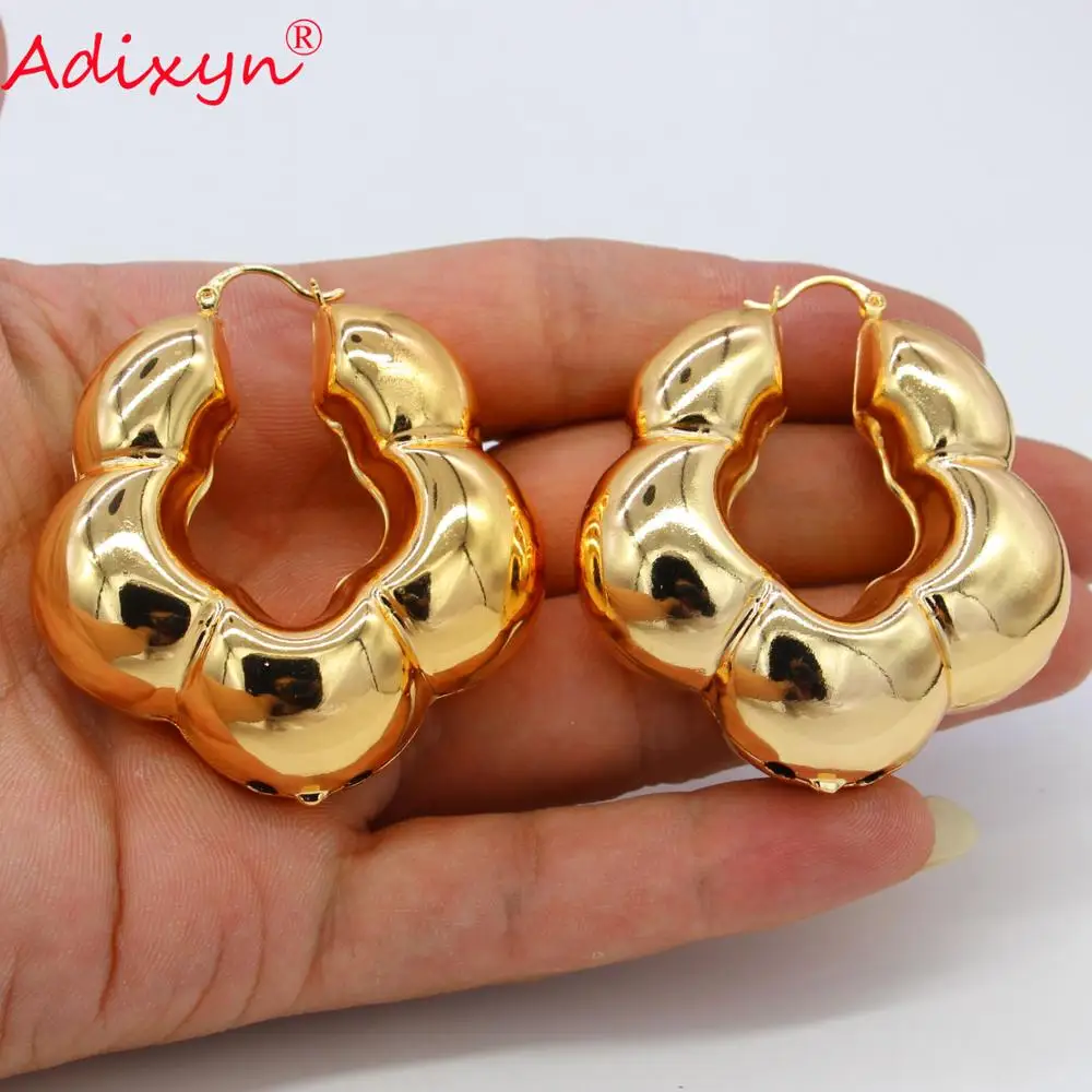 Adixyn розовое золото цвет Ювелирные наборы полые роскошные круглые ожерелье и