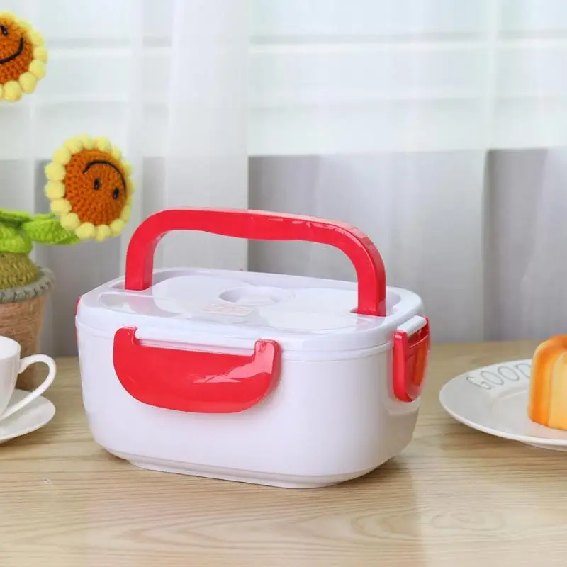 

110V/220V Electric Heating Lunch Box with Spoon Food Container Auto Car Food Rice Container Warmer For School Office Dinnerware