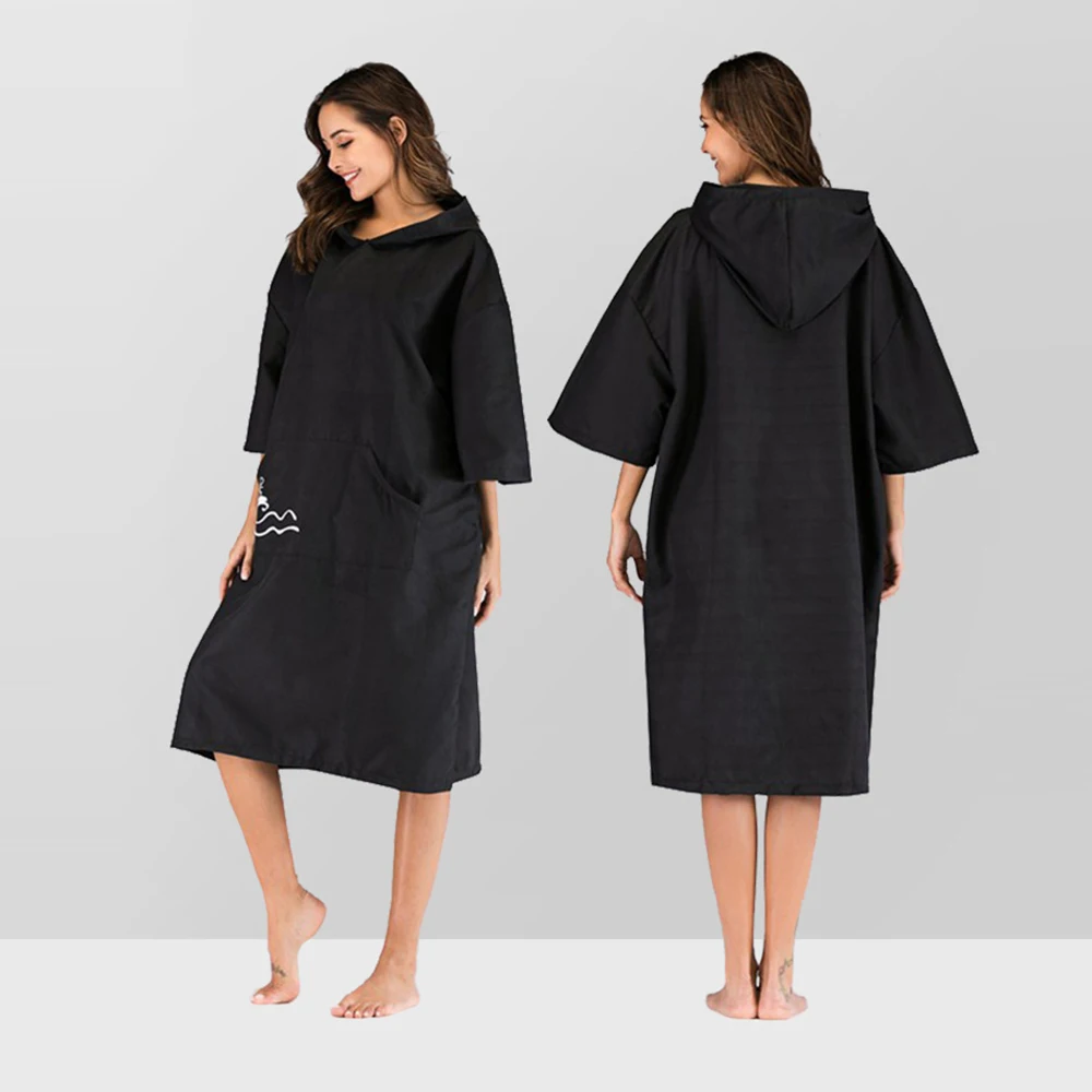 

Горячая Распродажа Большое пляжное полотенце из микрофибры для мужчин и женщин, мужское плавательное банное полотенце с капюшоном, пончо д...