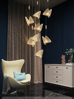 clode luxury butterfly pendant lights for bedside kids room bedroom modern rotating stair long chandeliers kitchen dining room