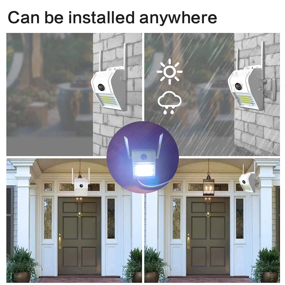 Уличная настенная лампа 1080P HD водонепроницаемая IP-камера с аудио Wi-Fi ИК ночным