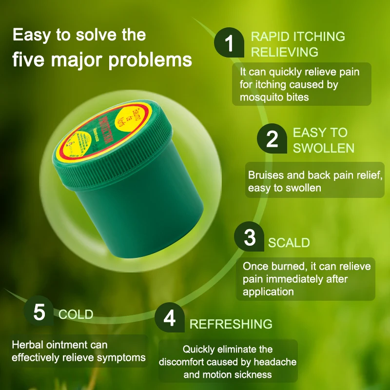 1 шт. оригинальная зеленая травяная мазь из Таиланда охлаждающее масло простуда