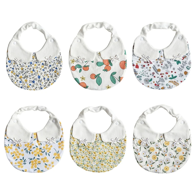 

Baby Cotton Flower Print Doll Collar Bib Newborn Feeding Saliva Towel Burp Cloth