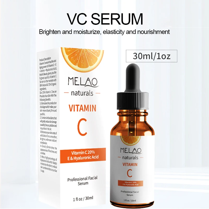 

Organic 30ML Vitamin C Serum Anti-Aging Shrink Pore Hyaluronic Acid Face Serum Whitening Moisturizing Skin Care