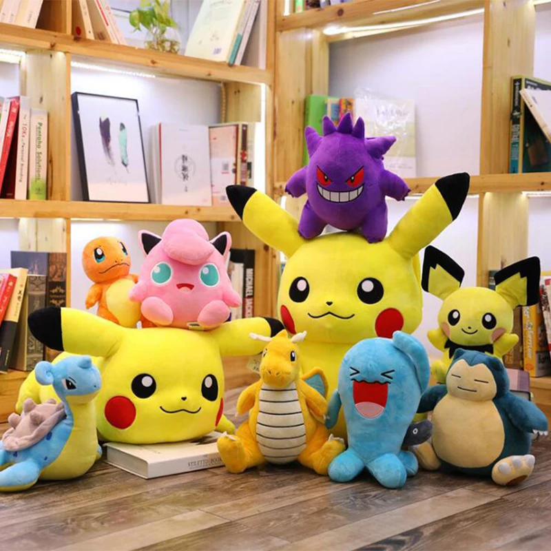 

Anime Pokemoned Stuffed Toy Pikachu Gengar Jolteon Charizard Dragonite Pichu Lapras Charmander Halloween and Christmas Gifts
