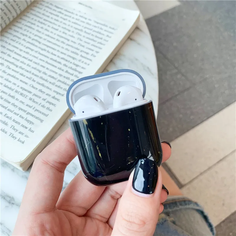 Роскошный Мраморный чехол для Airpods Bluetooth наушники милый силиконовый Airpod 2