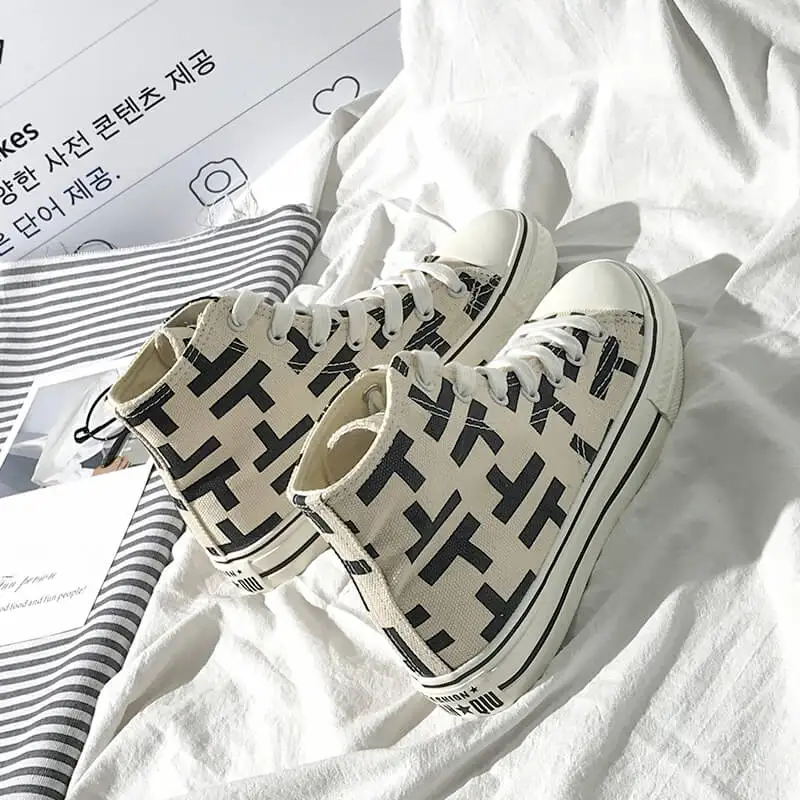 Женские парусиновые туфли с высоким берцем повседневные на шнуровке Размеры 35 39