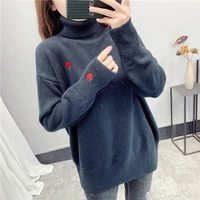 womens sweater turtleneck sweater lazy knit pullover sweaters 2019 winter clothes women