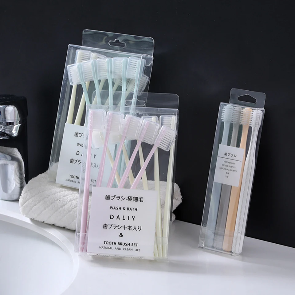 

4Pcs 10Pcs Toothbrush Soft Bristle Charcoal Teeth Cleaning Whitening Toothbrushes Soft Dental Mouth Care