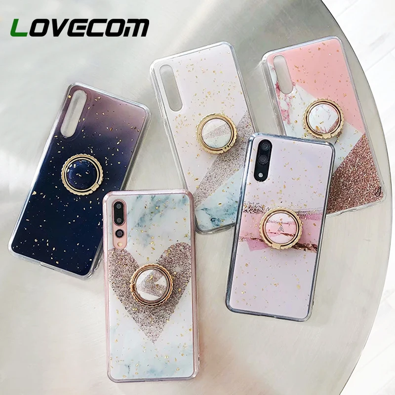 LOVECOM Geometric Splice Phone Case With Ring Holder For Samsung Note 10 9 Pro S9 S10 Plus A7 A8 2018 Soft Epoxy Cover | Мобильные