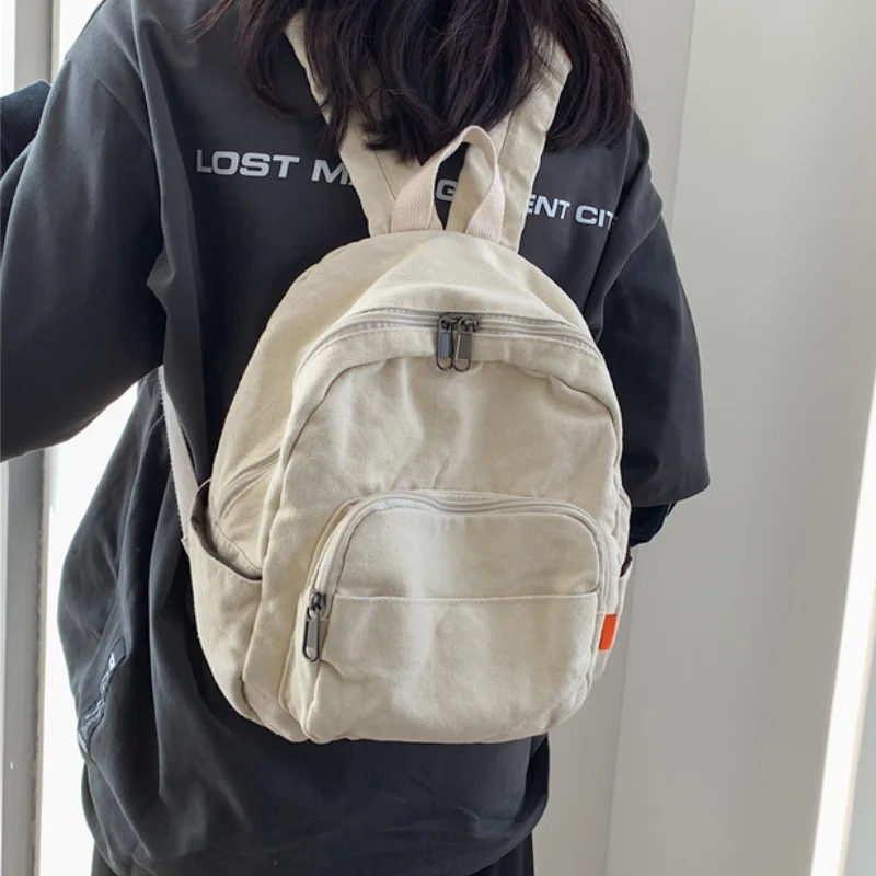 

маленький рюкзак Canvas Women Small Backpack Vintage Feminina School Mini Backpack Women Bagpack Female Solid Girl mochilas