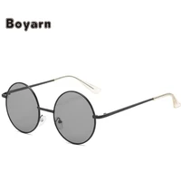 boyarn fashion sunglasses womens frameless cut edge round sunglasses fashion trend outdoor travel glasses vintage round frame