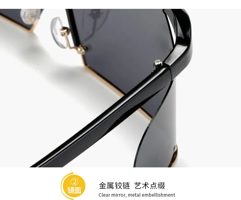 

Winter Women's Rimless oversized sunglasses 2021 high quality brand Designer optical UV400 Fashion Eye protection Sun Glasses