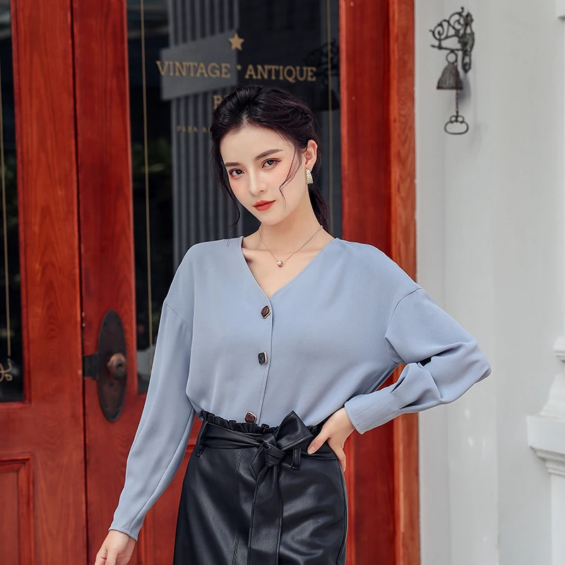 F9168 2019 new autumn winter women fashion casual lady beautiful nice Tops shirts | Женская одежда
