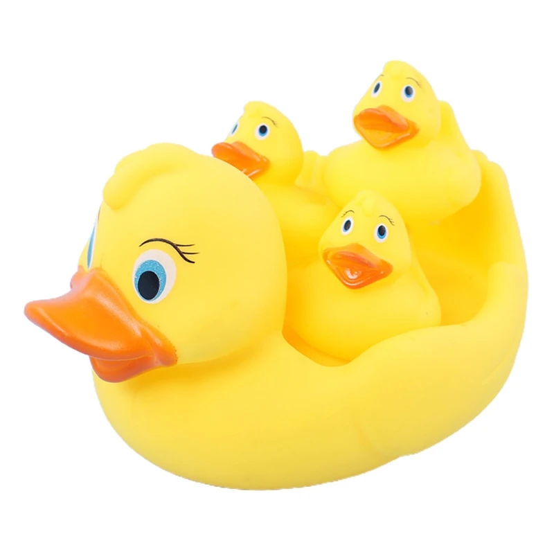 

C5AA Squeak & Float Ducks Baby Shower Toy Ducks Funny Water Floating Toy Set