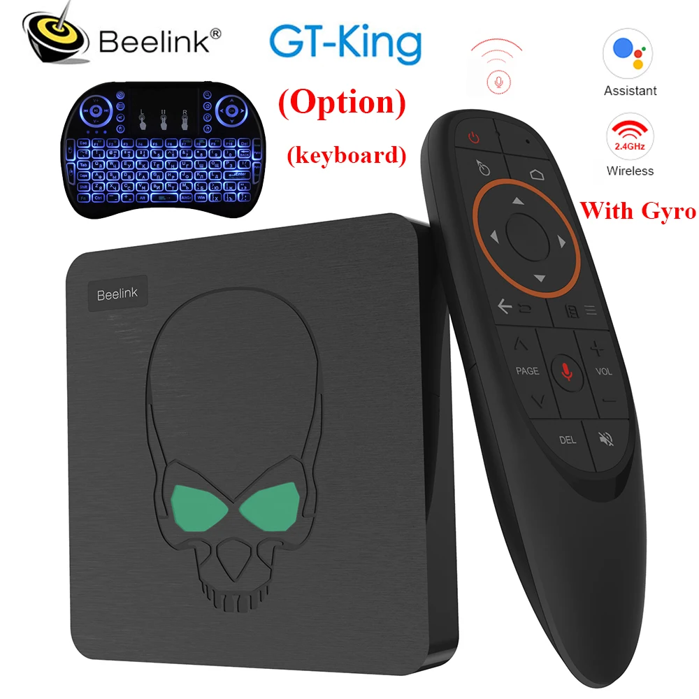 Beelink GT-King Android 9,0 tv Box Amlogic S922X 4 Гб LPDDR4 64 Гб rom 2,4G+ 5,8G WiFi BT 4,1 4K 2,4G голосовой пульт дистанционного управления