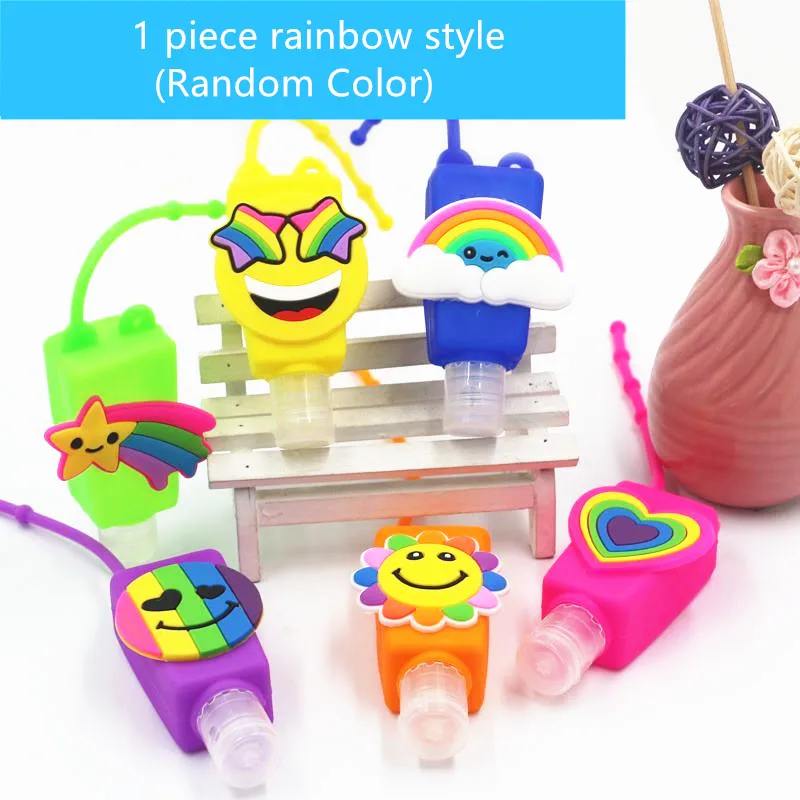 1pc Rainbow Bottle Вечерние бутылочки с фламинго, единорогом, дезинфицирующее средство для рук, набор с русалочкой, вечерние украшения для вечеринки в честь Дня рождения, Детские вечерние подарки в джунглях - Цвет: 1pc Rainbow Bottle