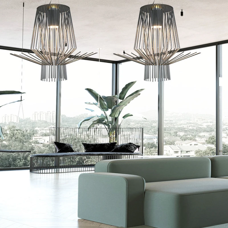 Скандинавские современные каркасом в форме металлической птичьей клетки