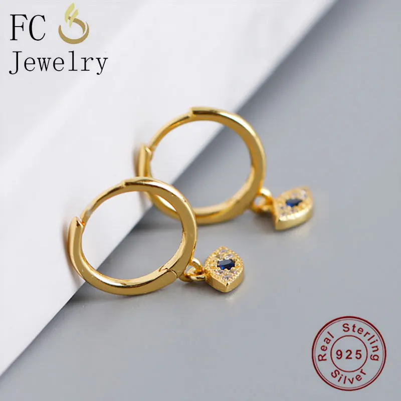 Женские серьги с эмалью FC из серебра 100% пробы 925 кристаллами совы в виде глаз |