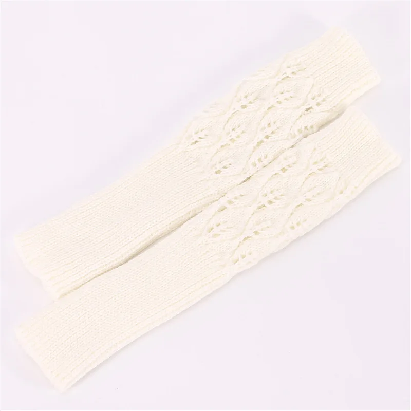 

Autumn Winter Manual DIY Warm Knitting Gloves Mittens Unisex Twist Striped Knit Leaves Ski Fingerless Stretch Gloves Men Women