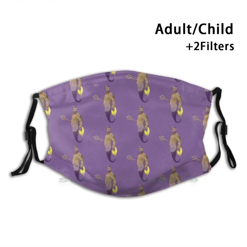 

Многоразовая маска для лица Merman с фиолетовым медведем, детская маска с фильтрами, медведь для гомосексуалистов, охотник, волк