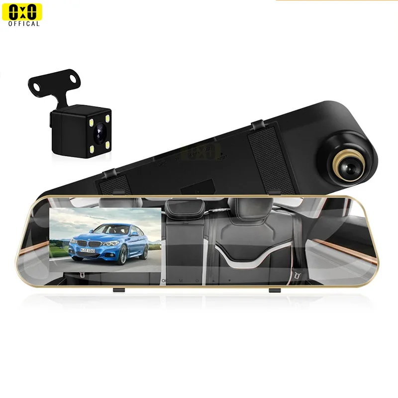 

Car Dvr Dual Lens Car Driving Video Recorder Rear view Mirror Recorder Auto Vehicle Black Box Dash Cam 4.3 Inches LCD Screen