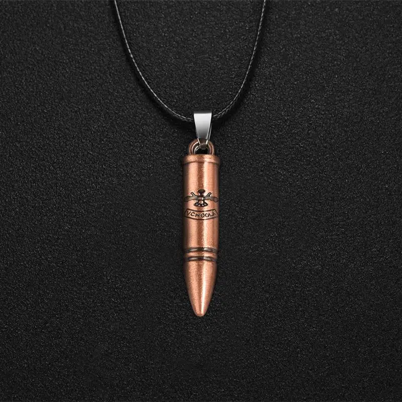 2019 Новая модная пуля готичное колье с подвеской для мужчин чокер Кожа Веревка