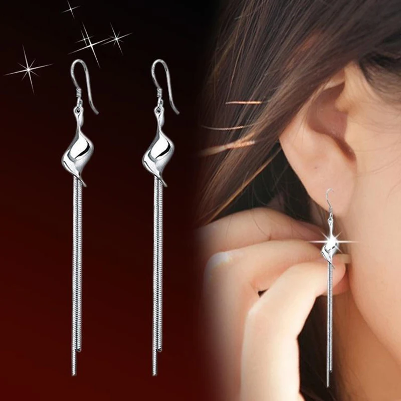 

Korea Fashion Long Chain Dangle Drop Earrings For Women Girls Female Stainless Steeel Long Tassel Earrings Jewelry Wholesale