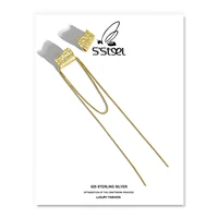 ssteel korean stud earrings 925 sterling silver earring for women geometric long tassel gold earings boucle d oreille jewelry
